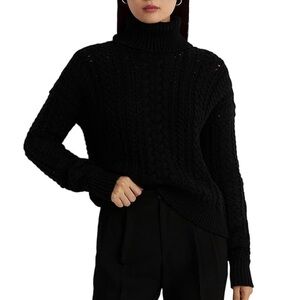 Ralph Lauren Classic Black Knit Turtleneck Sweater